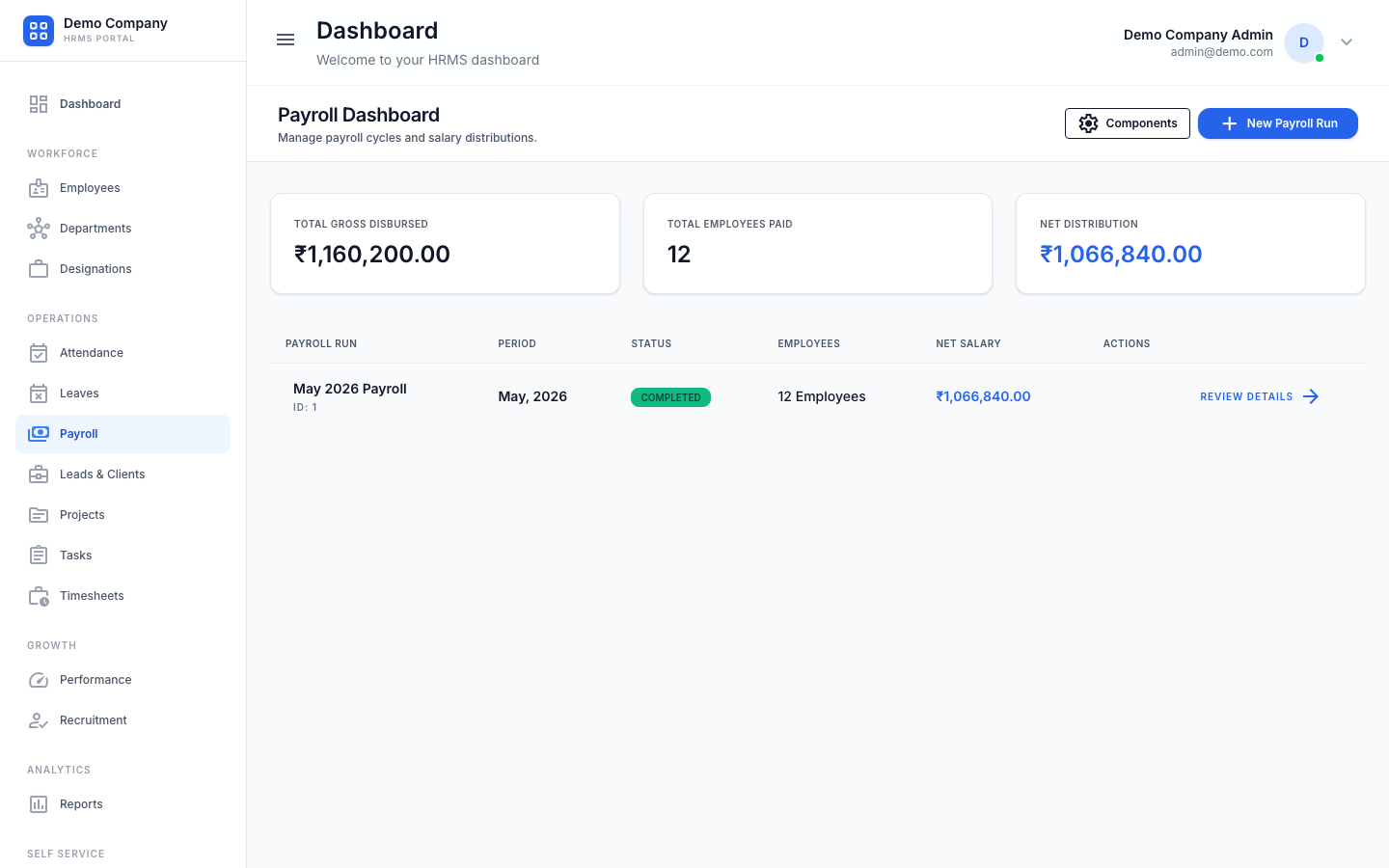 Demo Interface